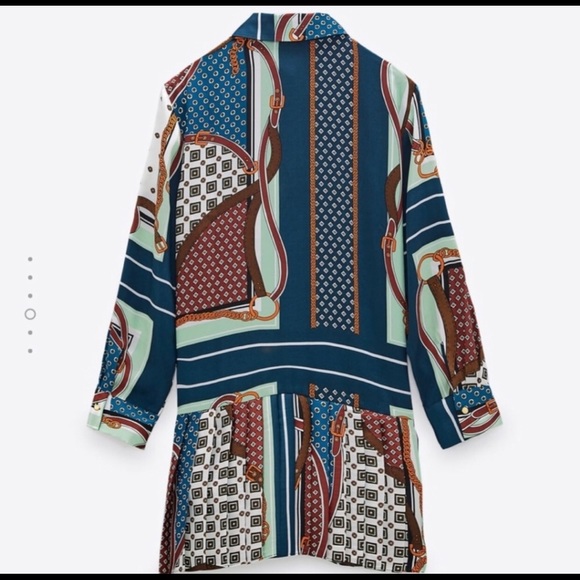 NWT ZARA Printed Dress Chain Print XS Blogger Fav - Picture 9 of 9
